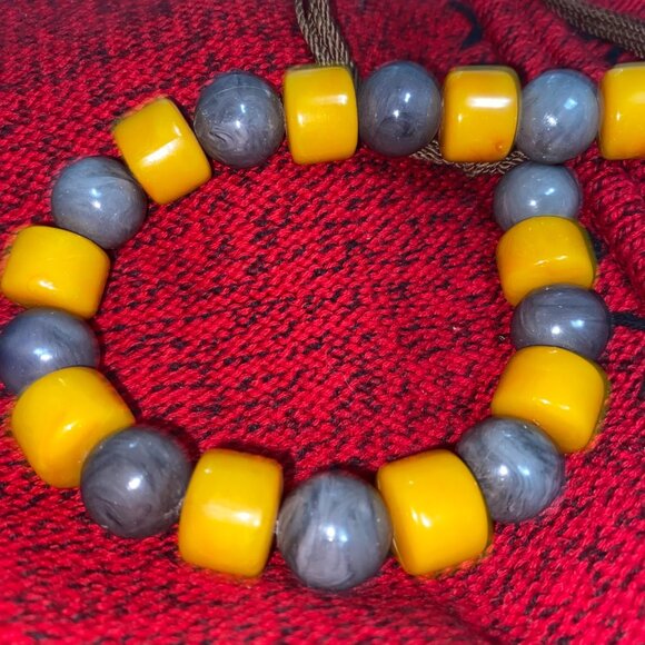Copal Amber Coral Tribal Necklace Large Exotic Trade Beads African Mali Jewelry - Picture 1 of 6